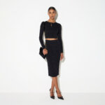 Snake-pattern knit skirt