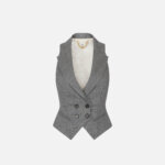 Wool vest with lettering print