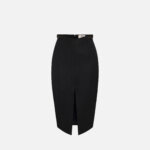 Skirt in gabardine fabric with jewel horsebits