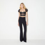 Trousers in double layer stretch cr?pe