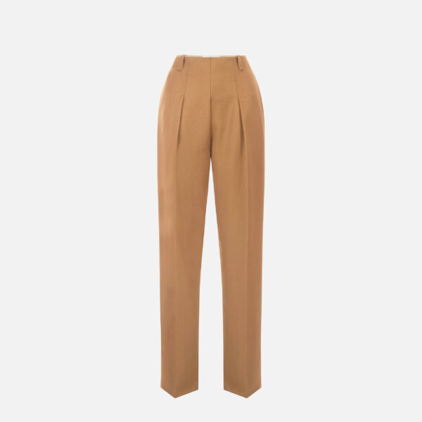 Trousers in gabardine fabric