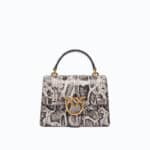 Love one top handle mini light python print leather