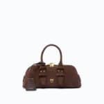 Bowling bag horizontal suede + vitello seta