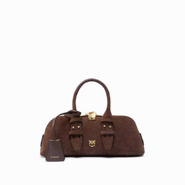 Bowling bag horizontal suede + vitello seta