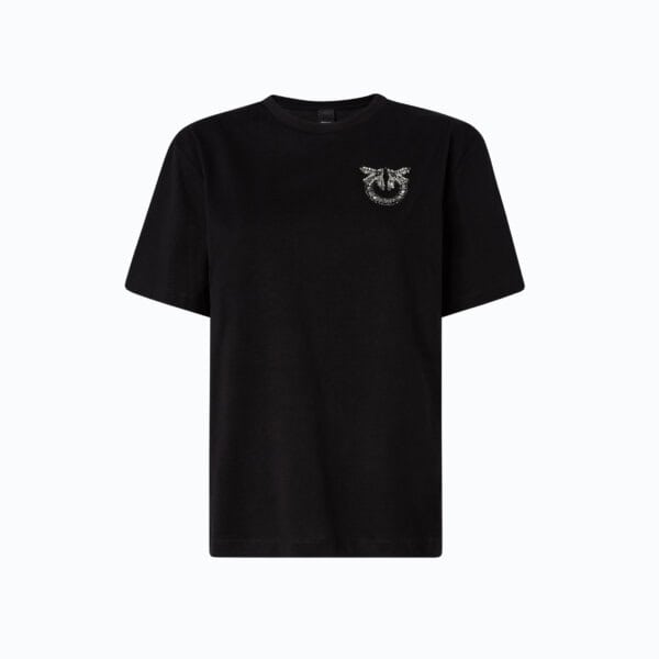 Strepitoso t-shirt jersey ricamo logo castoni