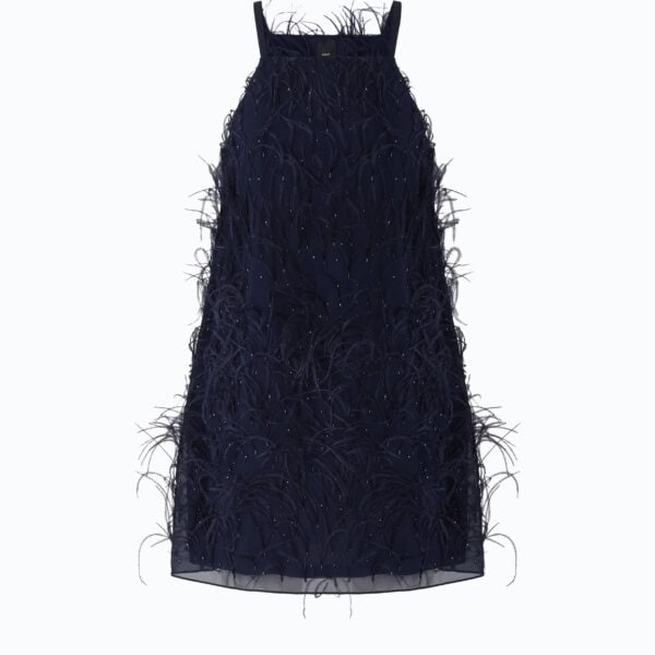 Piripicchio abito georgette full piume