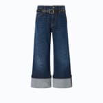Cyntia turn up cropped blue denim medium wash