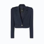 Manna giacca cropped diagonale misto lana