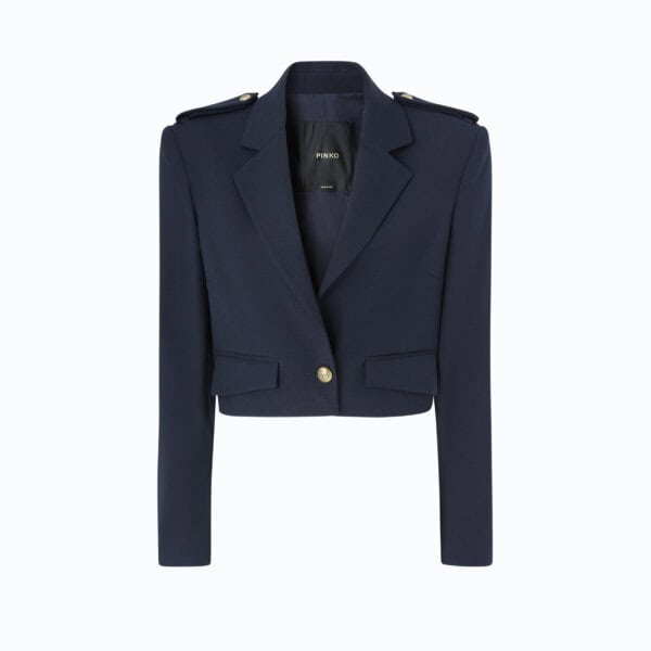 Manna giacca cropped diagonale misto lana