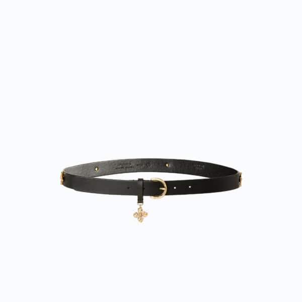 Low.belt h2.5 borchie fiore vitello liscio