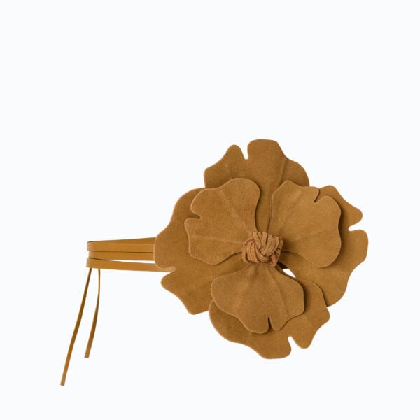 Flower belt suede
